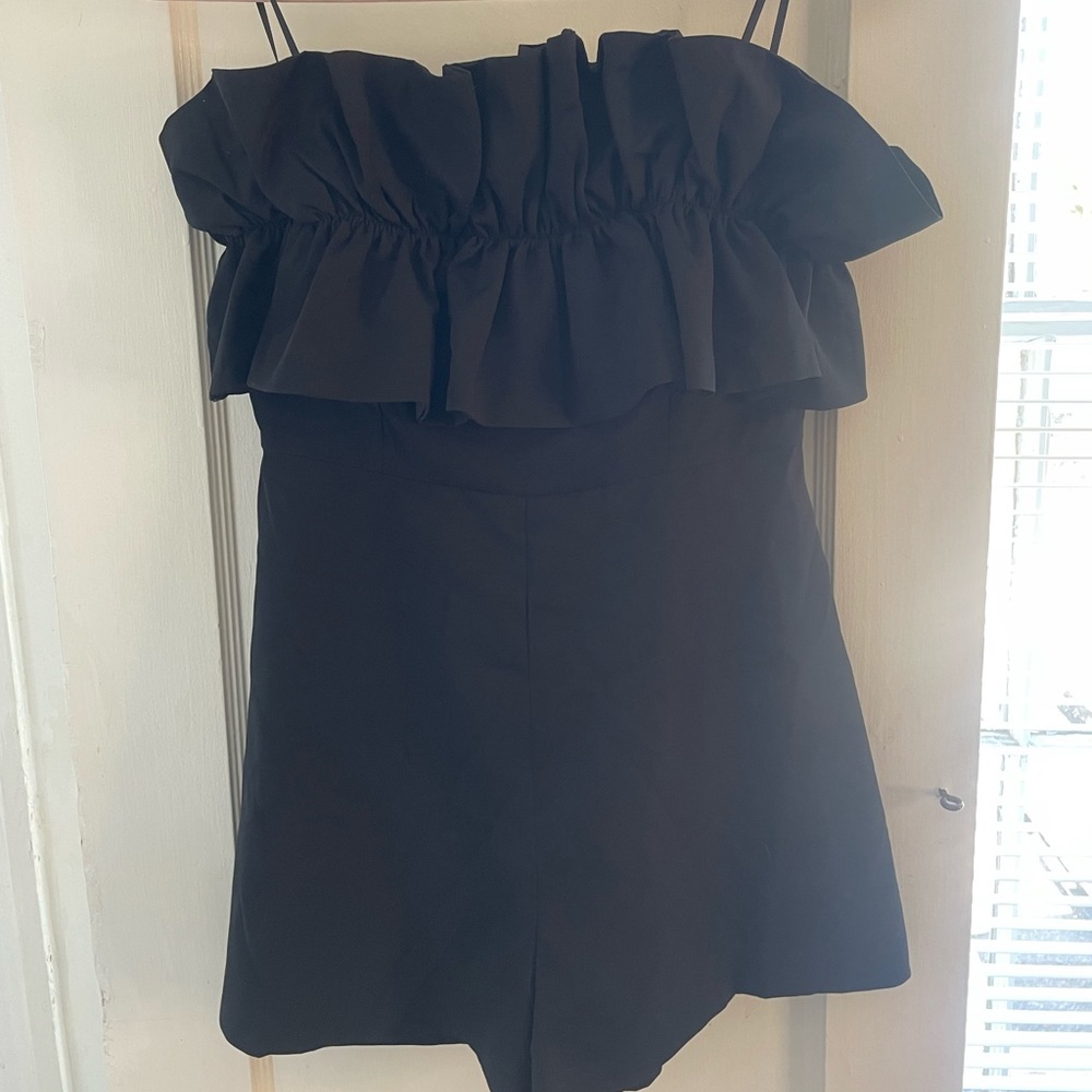 Black Strapless Romper